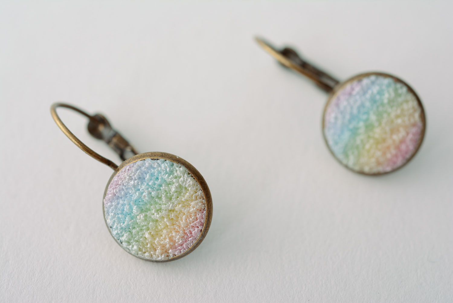 Delicate earrings made of polymer clay photo 4