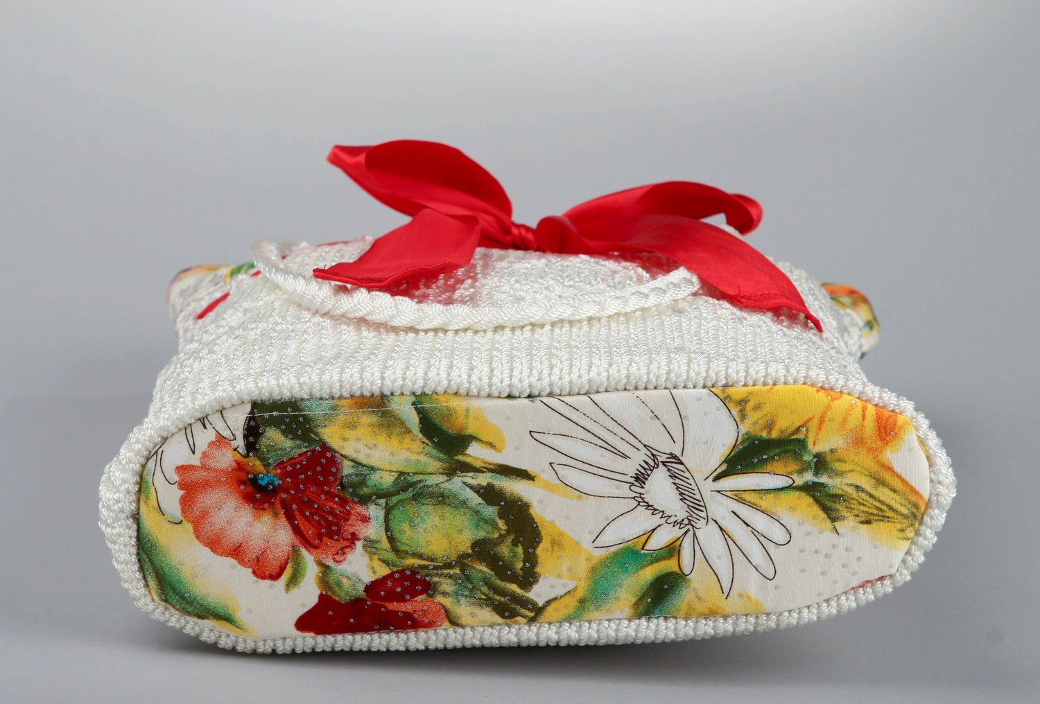 Textile bag with red bow photo 4