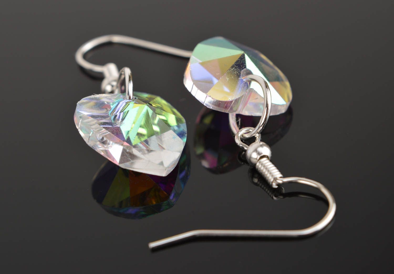 Ohrringe aus Glas handmade Ohrringe Herz Modeschmuck Ohrhänger originell schön foto 4