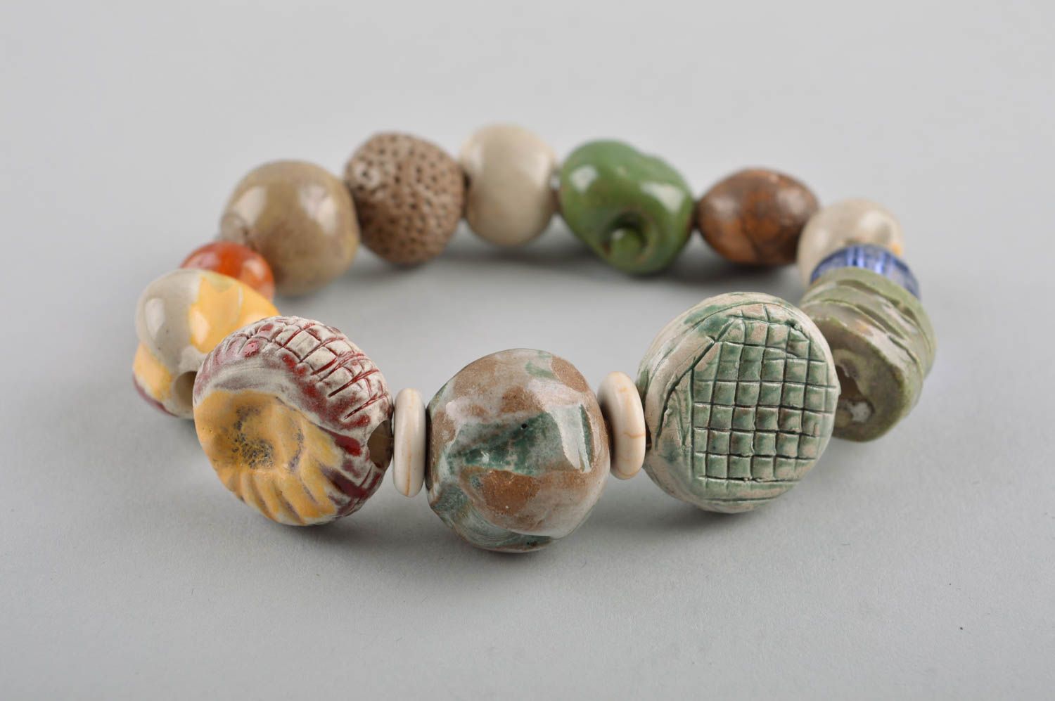Beautiful handmade ceramic bracelet fashion accessories pottery works ideas photo 3