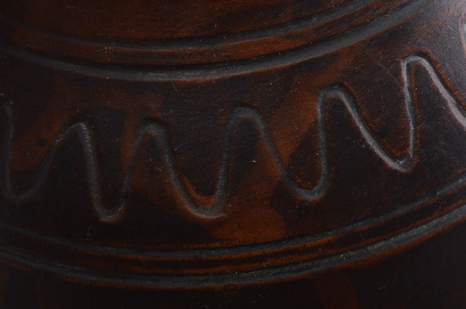 Großer handgemachter brauner keramischer Krug aus Ton schön mit Henkel 3 l  foto 5