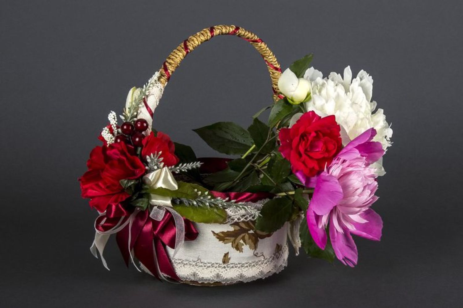 Basket with flowers photo 1