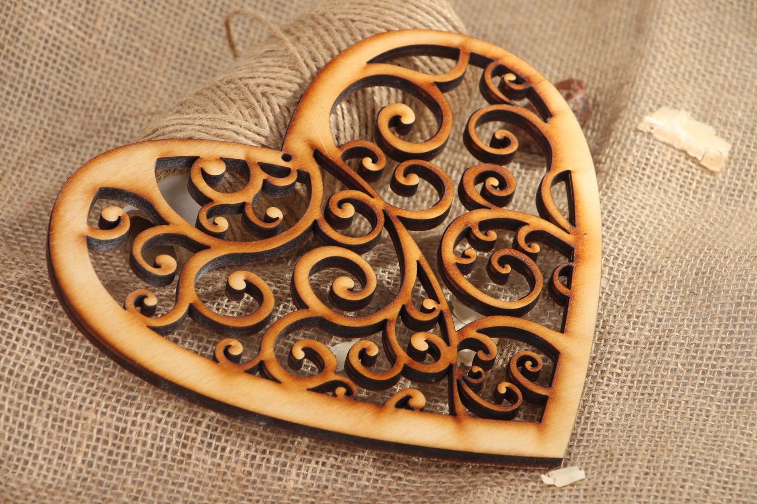 Formes en bois à décorer Coeur pour serviettage photo 5