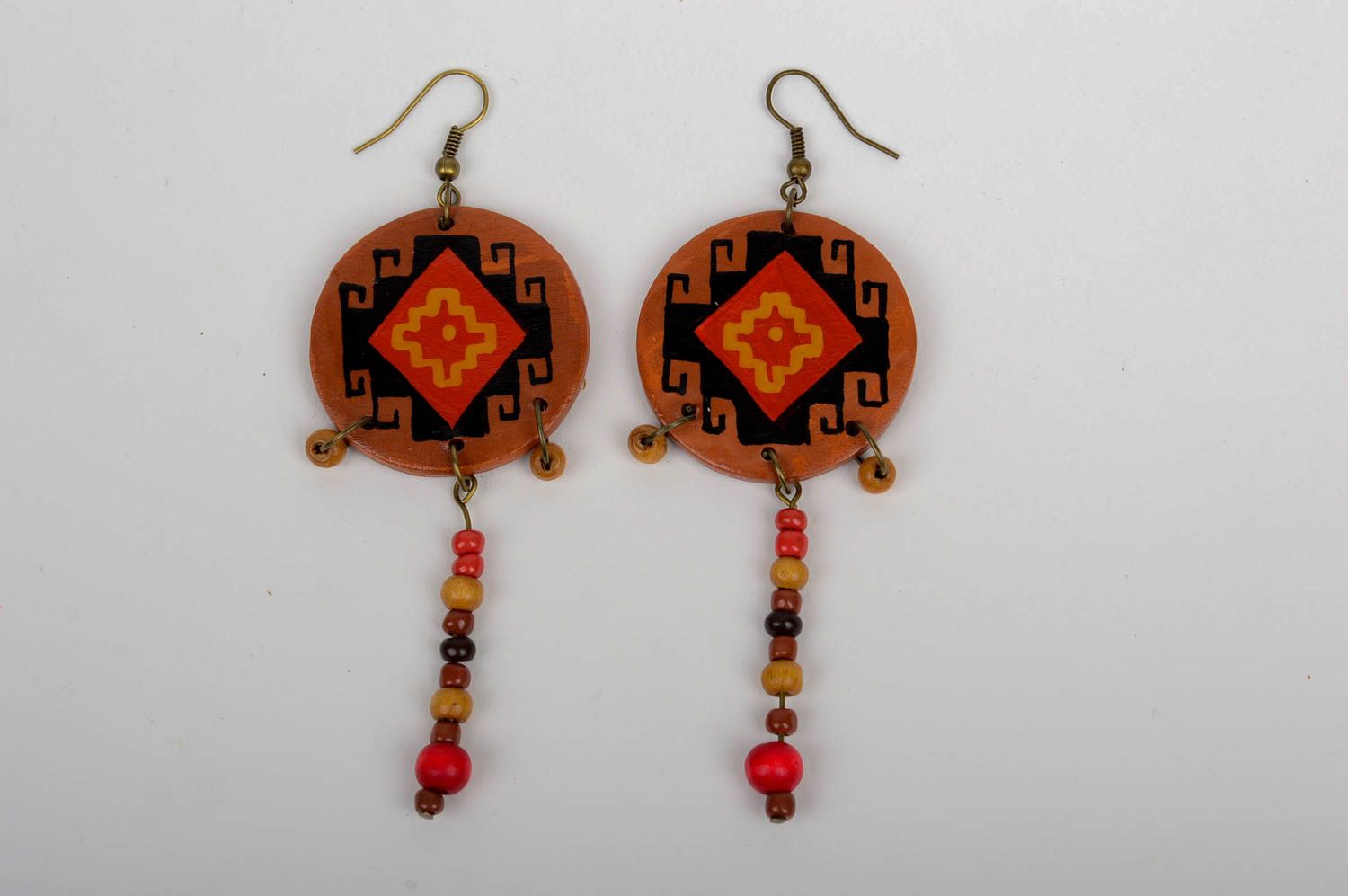 Handmade accessories unusual earrings ceramic round-shaped earrings women gift photo 3