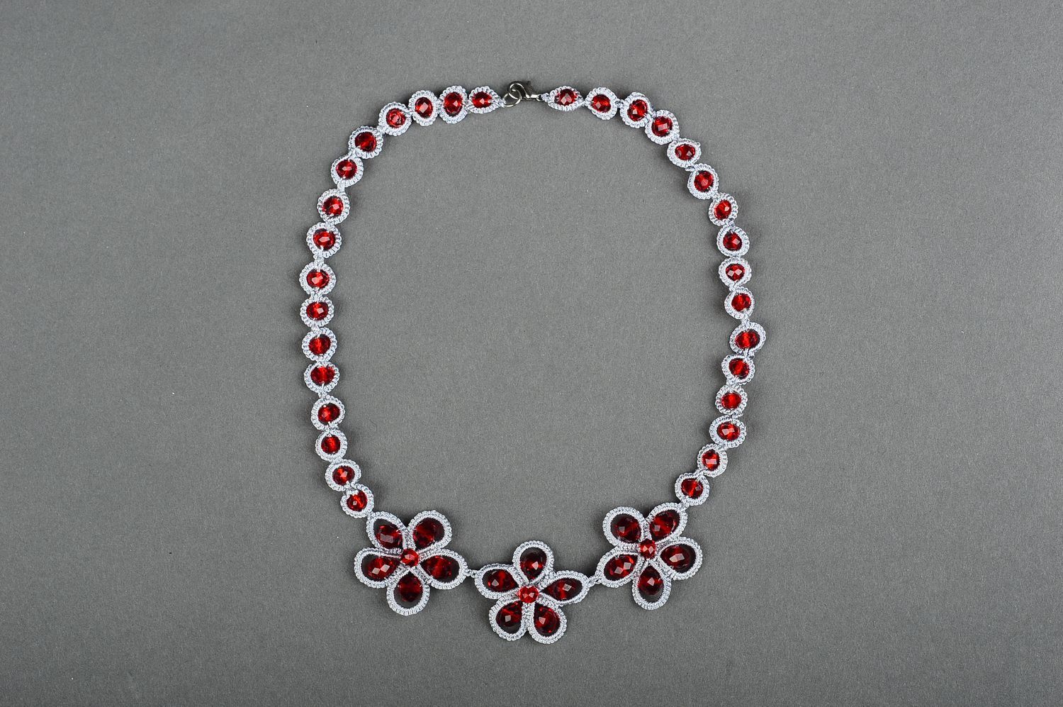 Tatting necklace handmade openwork necklace designer accessories fashion jewelry photo 3