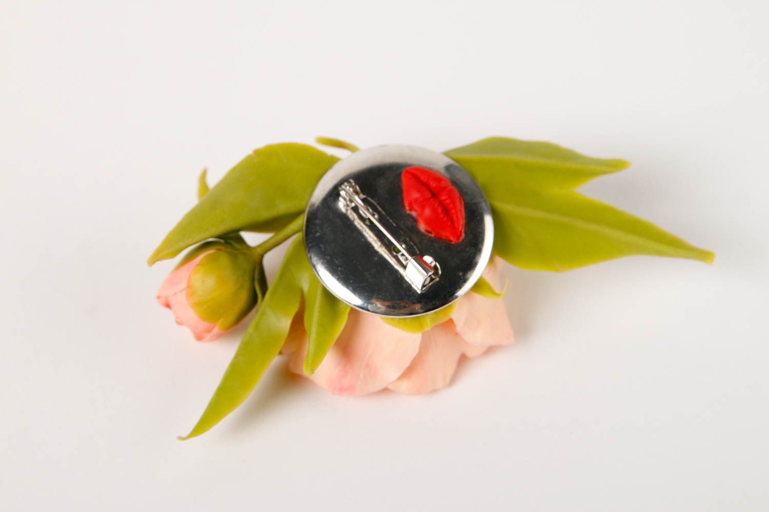 Handmade Blumen Brosche Designer Schmuck stilvolles Accessoire Geschenk für Frau foto 3