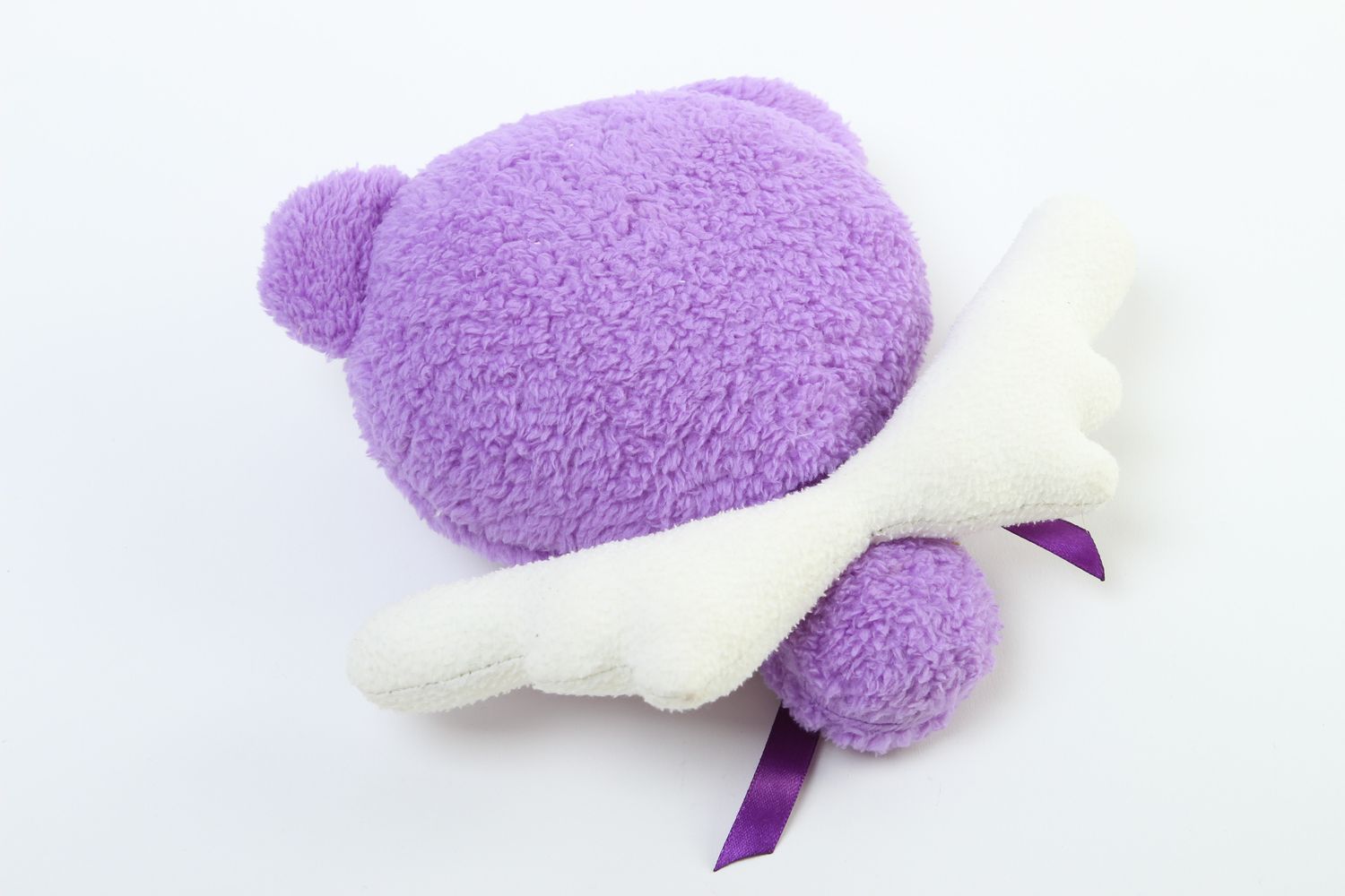 Игрушка ручной работы игрушка мишка интересный подарок для ребенка фиолетовый фото 4