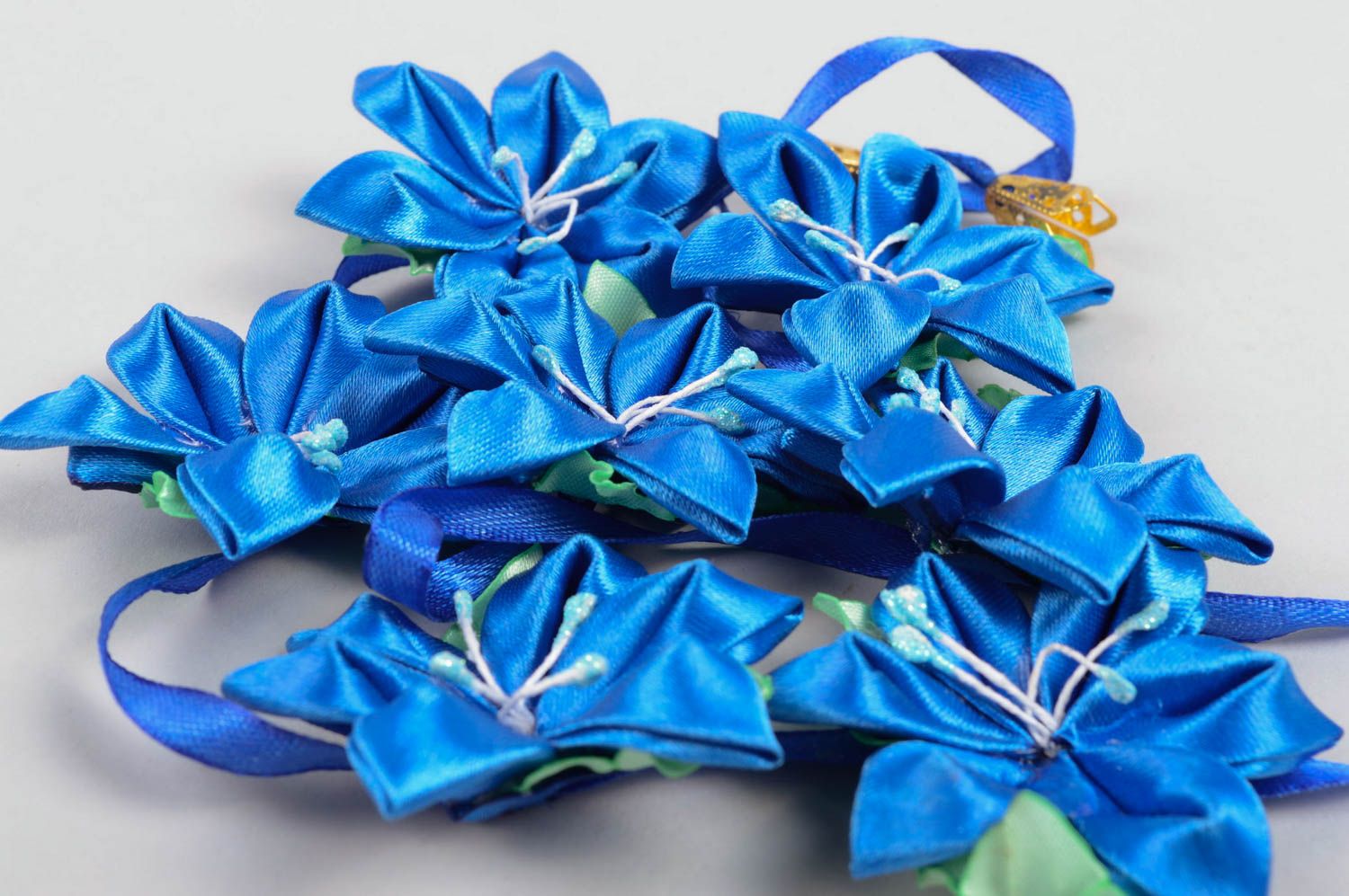 Handgemachter Schmuck dünnes Haarband Accessoire für Haare blau Haar Schmuck foto 5