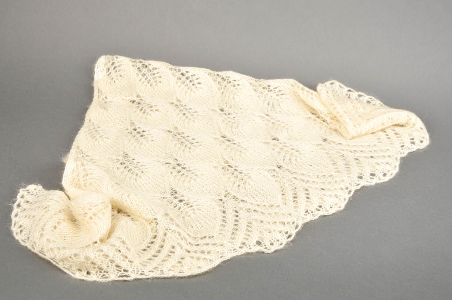 Foulard fait main Châle laine naturelle chaud Vêtements hiver Accessoires femme  photo 2