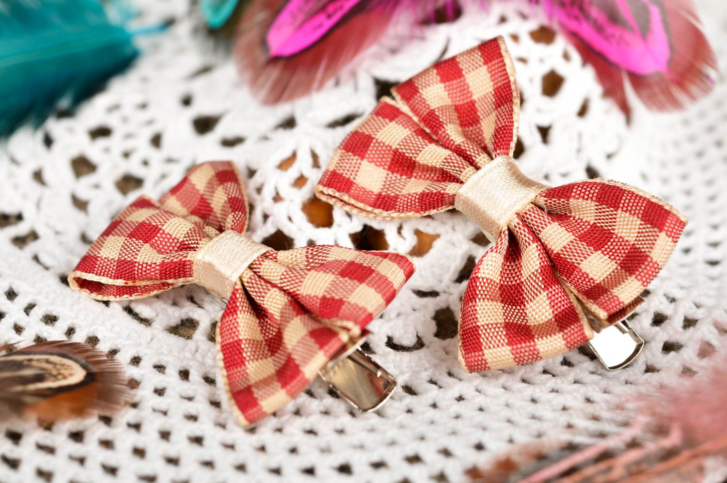 Hair ornaments handmade hair accessories bows for hair ribbon hair clips photo 1