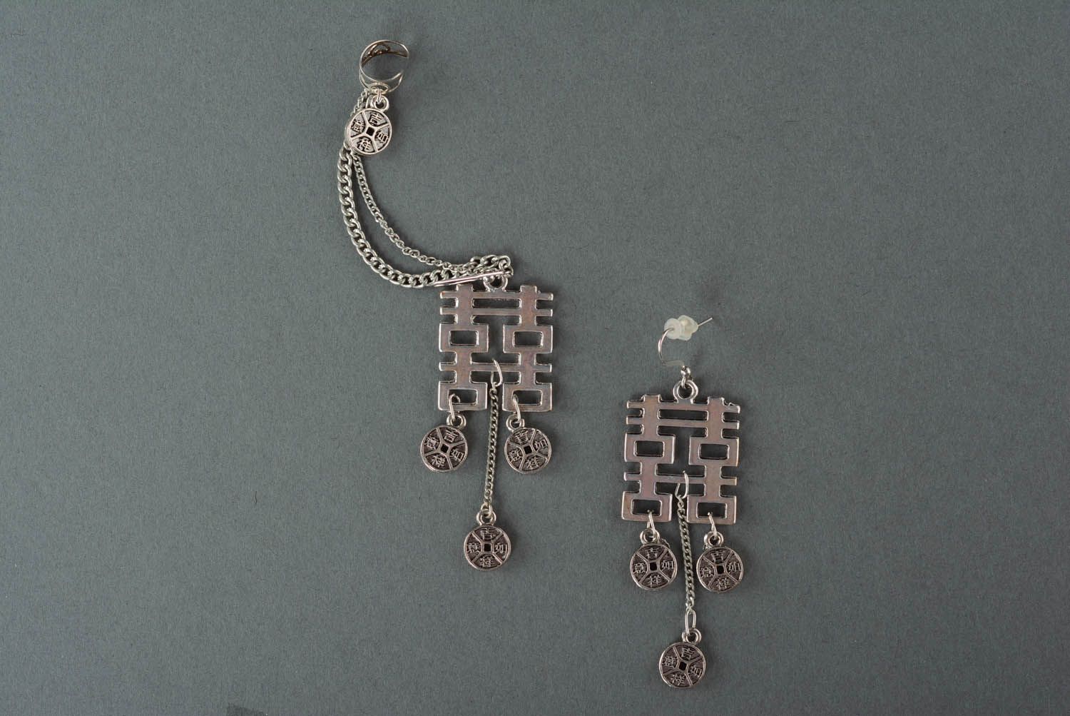 Metal cuff earrings Oriental Tale photo 2