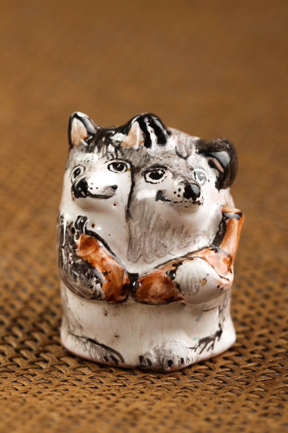 Handmade Deko Fingerhut zum Nähen Geschenk Idee Keramik Deko Sammler Figur klein foto 1