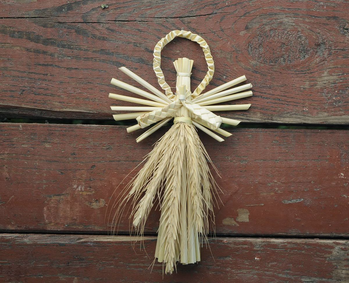 Charm made from straw Angel with spikelets  photo 1
