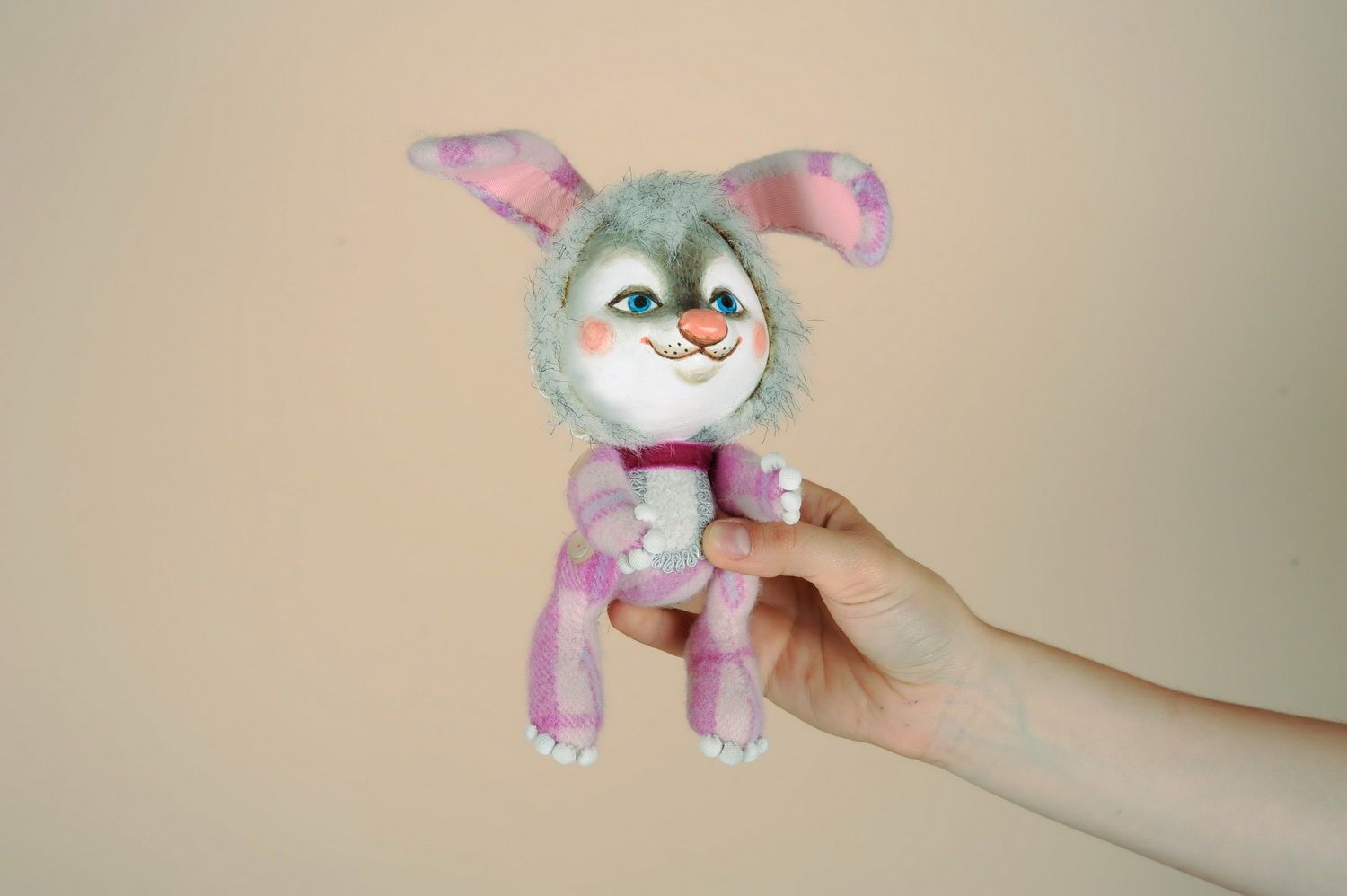Toy made of papier-mache Little rabbit photo 2