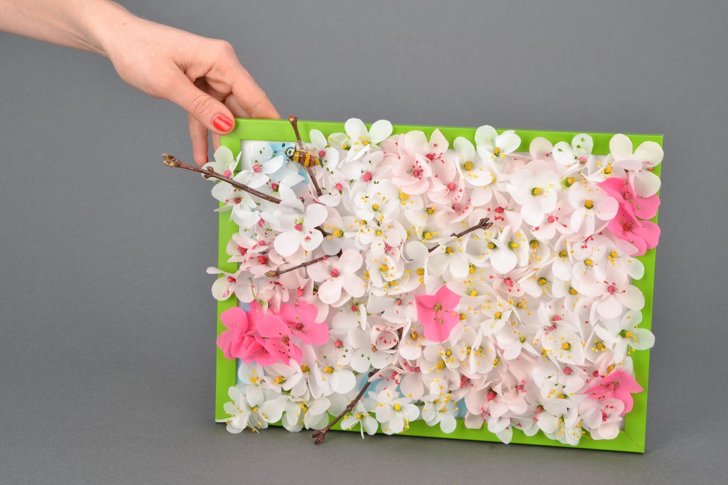 Панно с искусственными цветами Весна фото 2