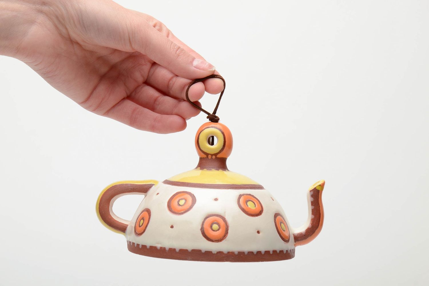 Künstler Keramik Glöckchen Teekanne foto 5