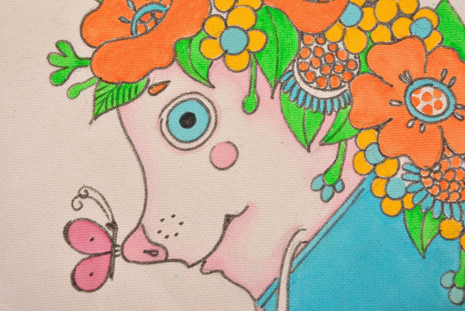 Handmade Stoff Tragetasche Designer Tasche Damen Accessoire Stoff Tasche Igel foto 3