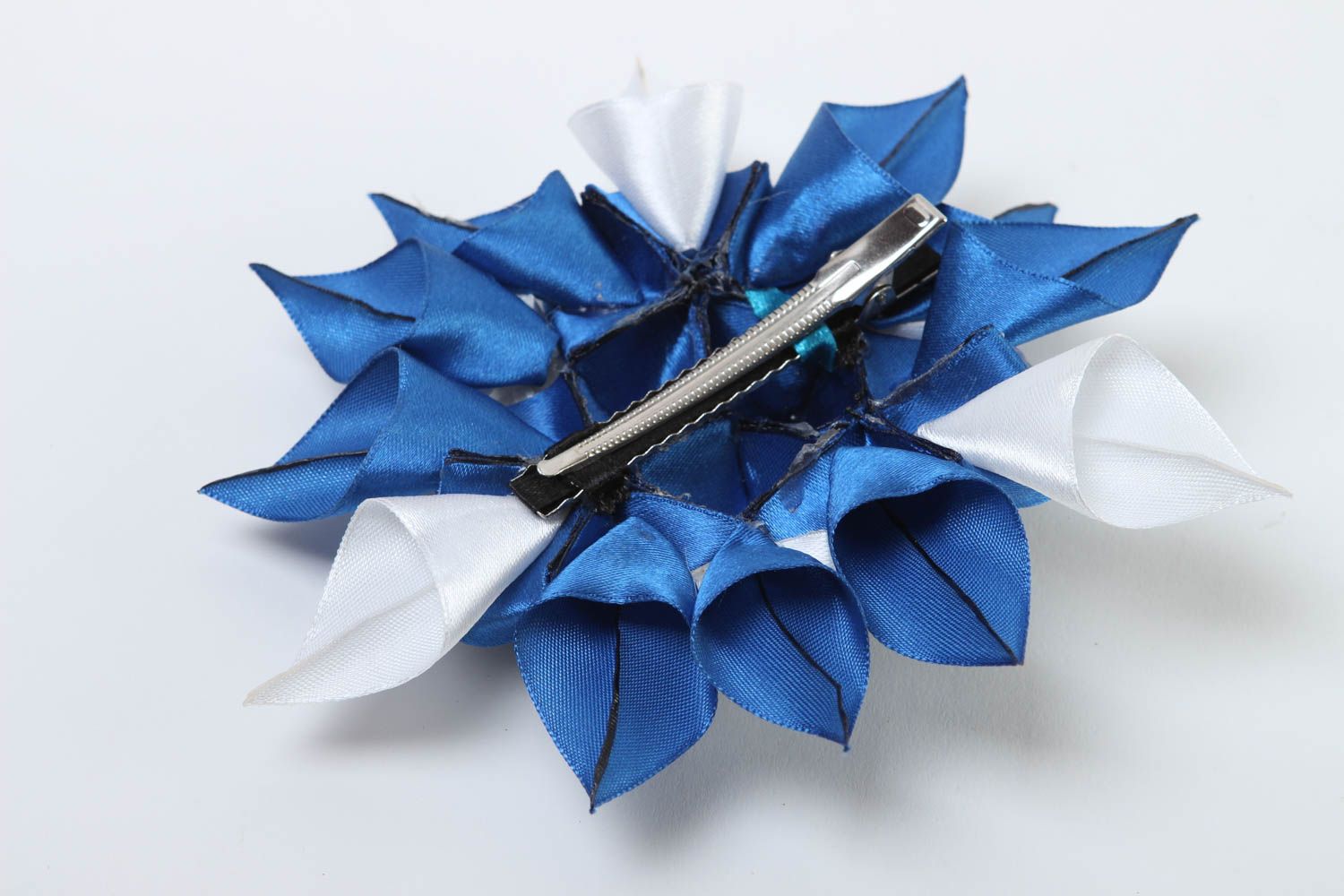 Handgemachter Schmuck blaue Blume Haarspange Accessoire für Frauen originell foto 4
