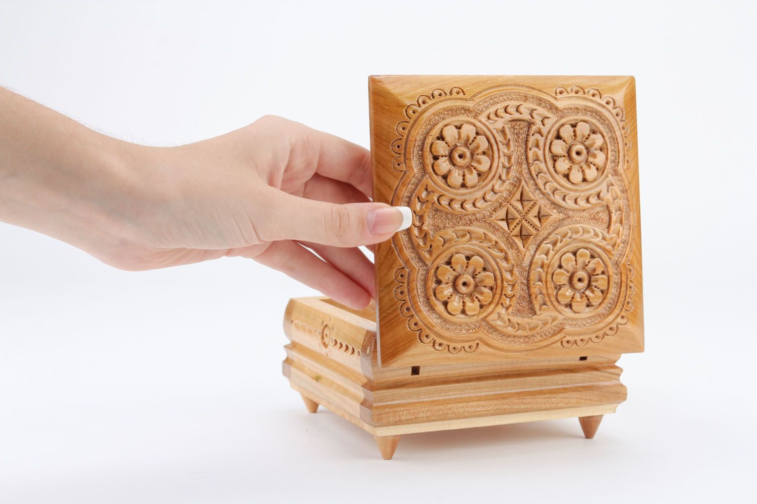 Carved wooden box photo 4