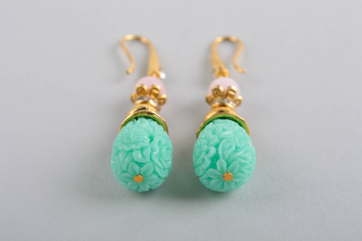 Coral earrings handmade jewelry dangling earrings fashion accessories photo 5