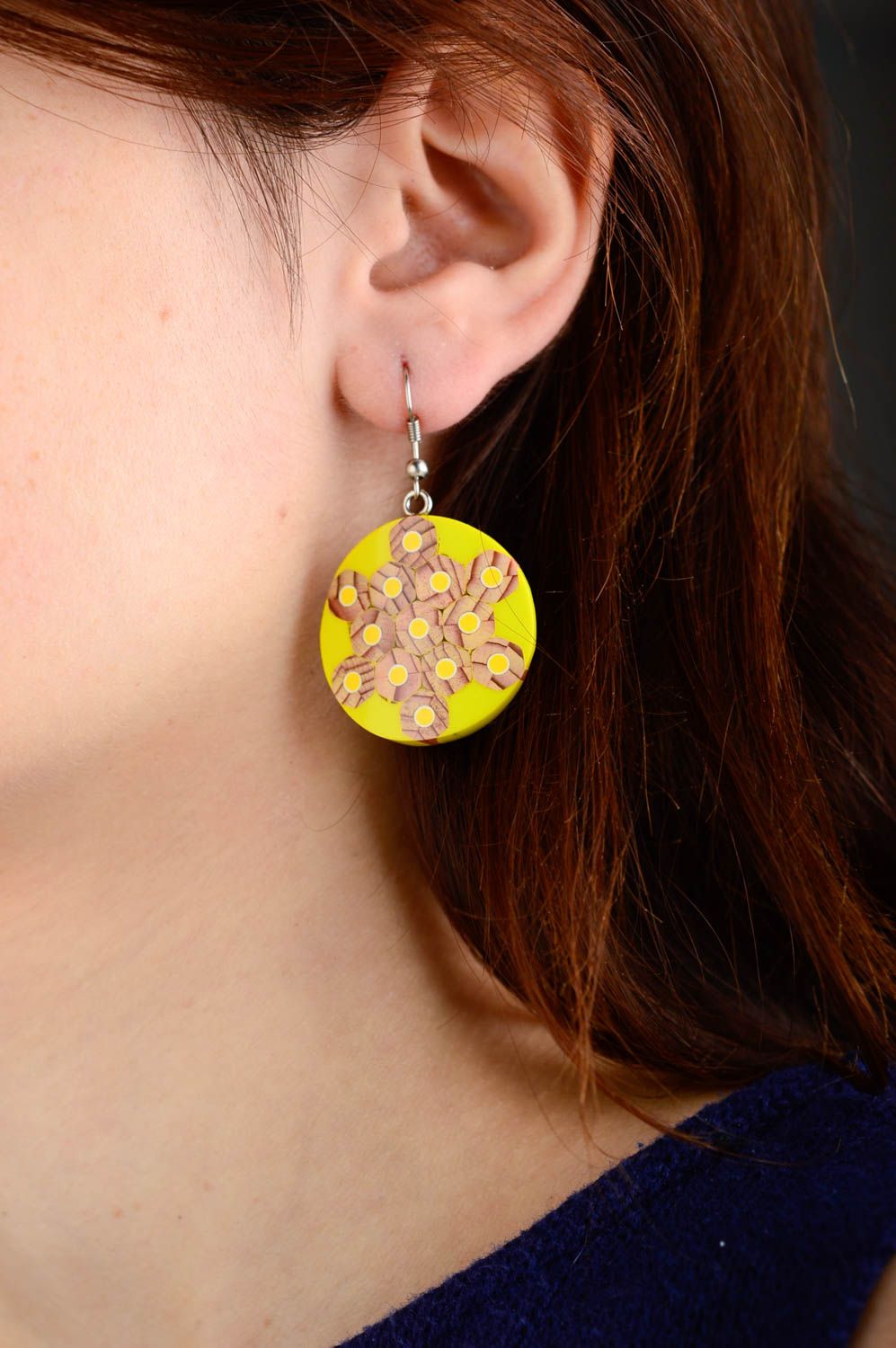 Handmade bright earrings designer positive earrings feminine summer jewelry photo 2