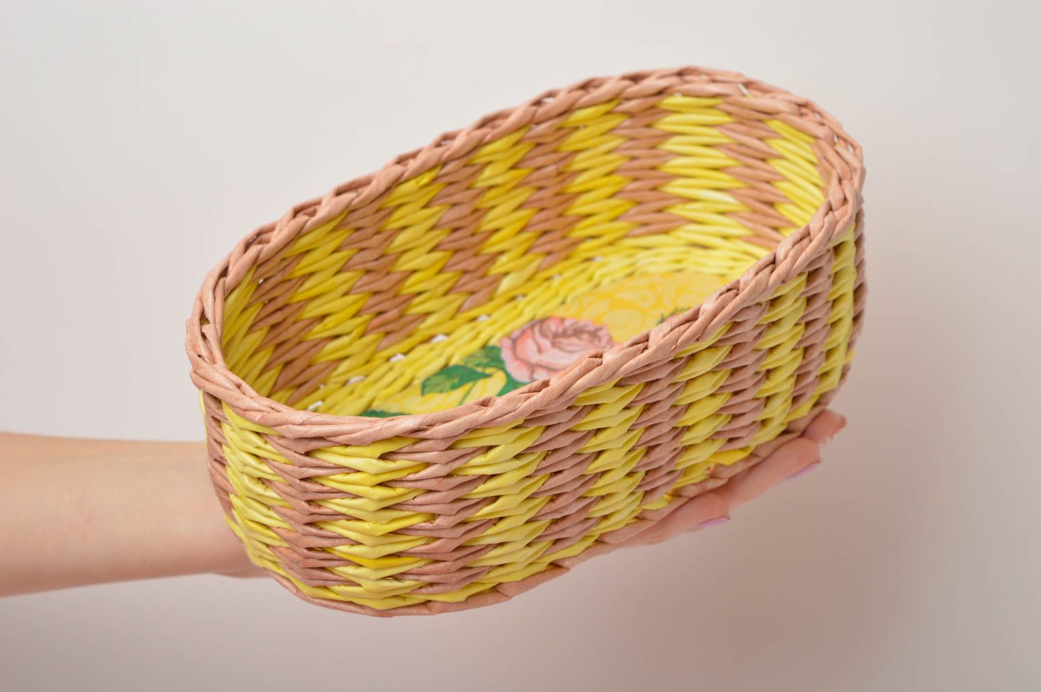 Handmade decorations small wicker basket paper basket woven baskets home decor photo 5