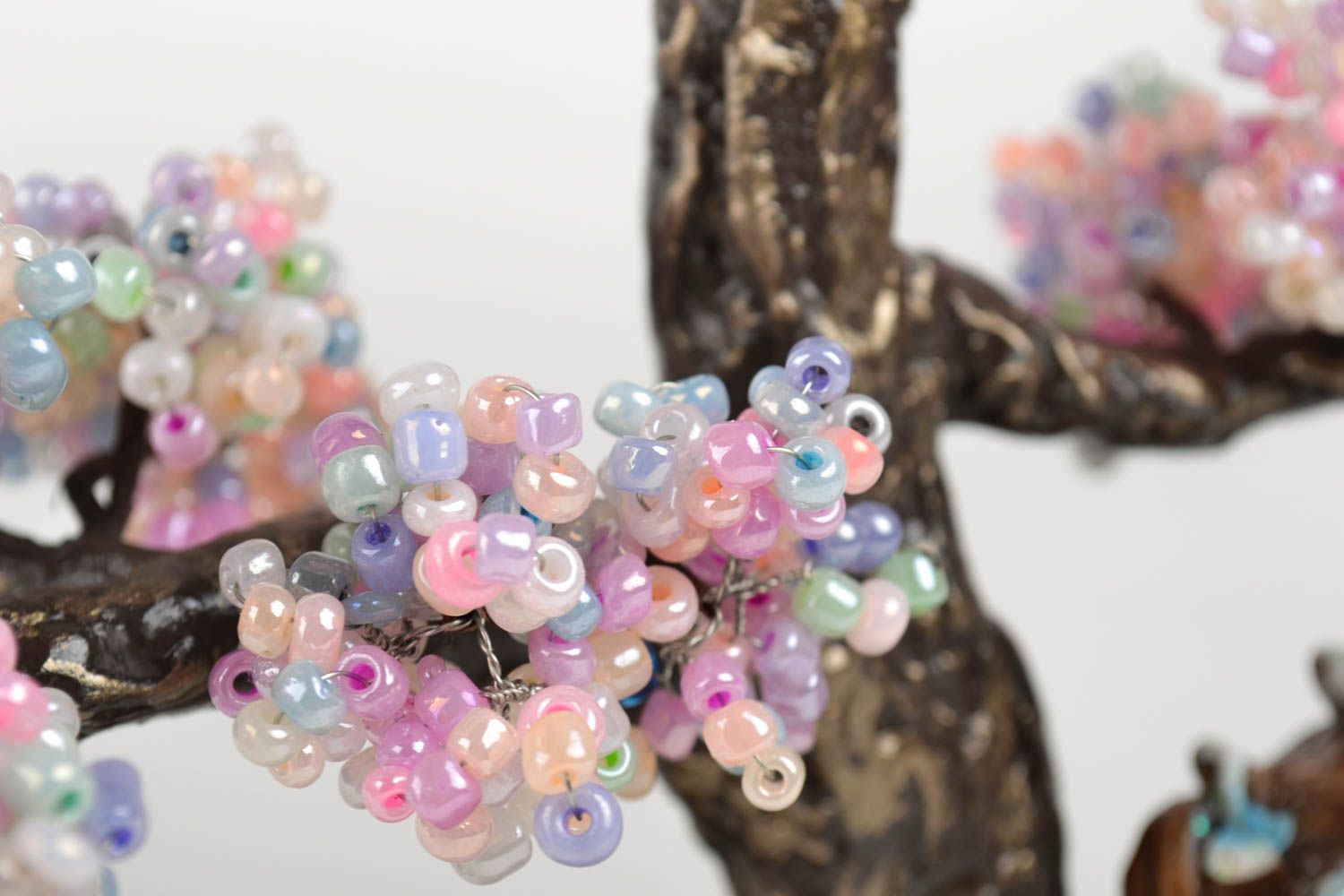 Bonsaï artificiel fait main Arbre décoratif en perles de rocaille Déco maison photo 3