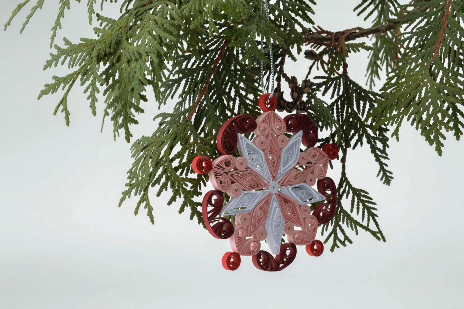 Christmas tree toy Pink Snowflake photo 5