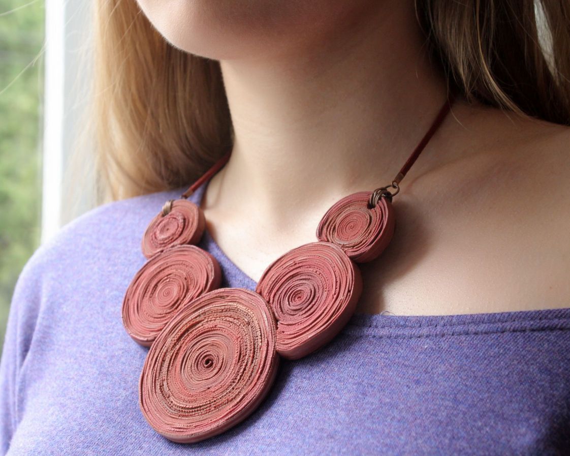 Necklace made ​​of polymer clay photo 4