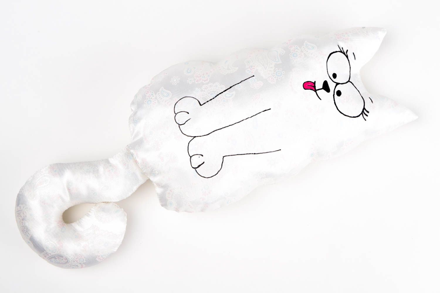 Игрушка-подушка ручной работы декоративная подушка детская игрушка котик фото 3