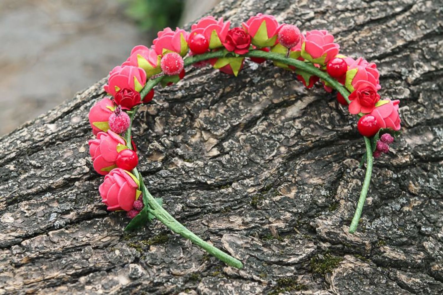 Headband Coral roses photo 4