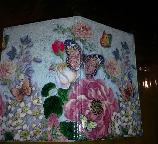 Пестрая обложка на паспорт с цветочным принтом из кожзаменителя фото 1