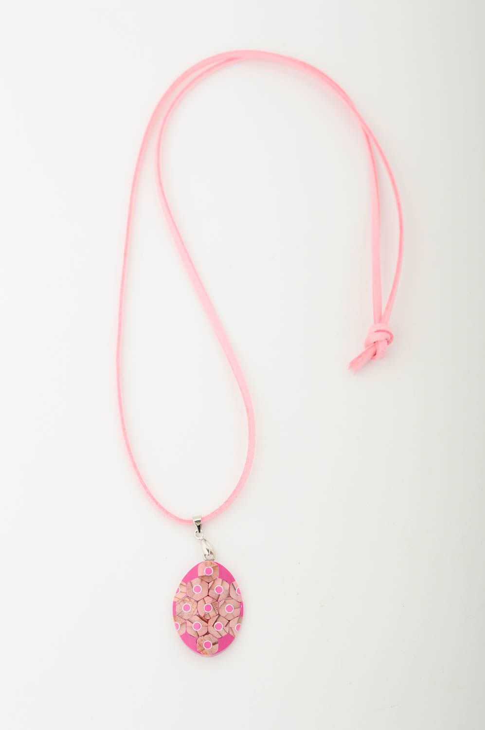 Colgante para mujer rosa concordón accesorio de moda bisutería artesanal foto 3