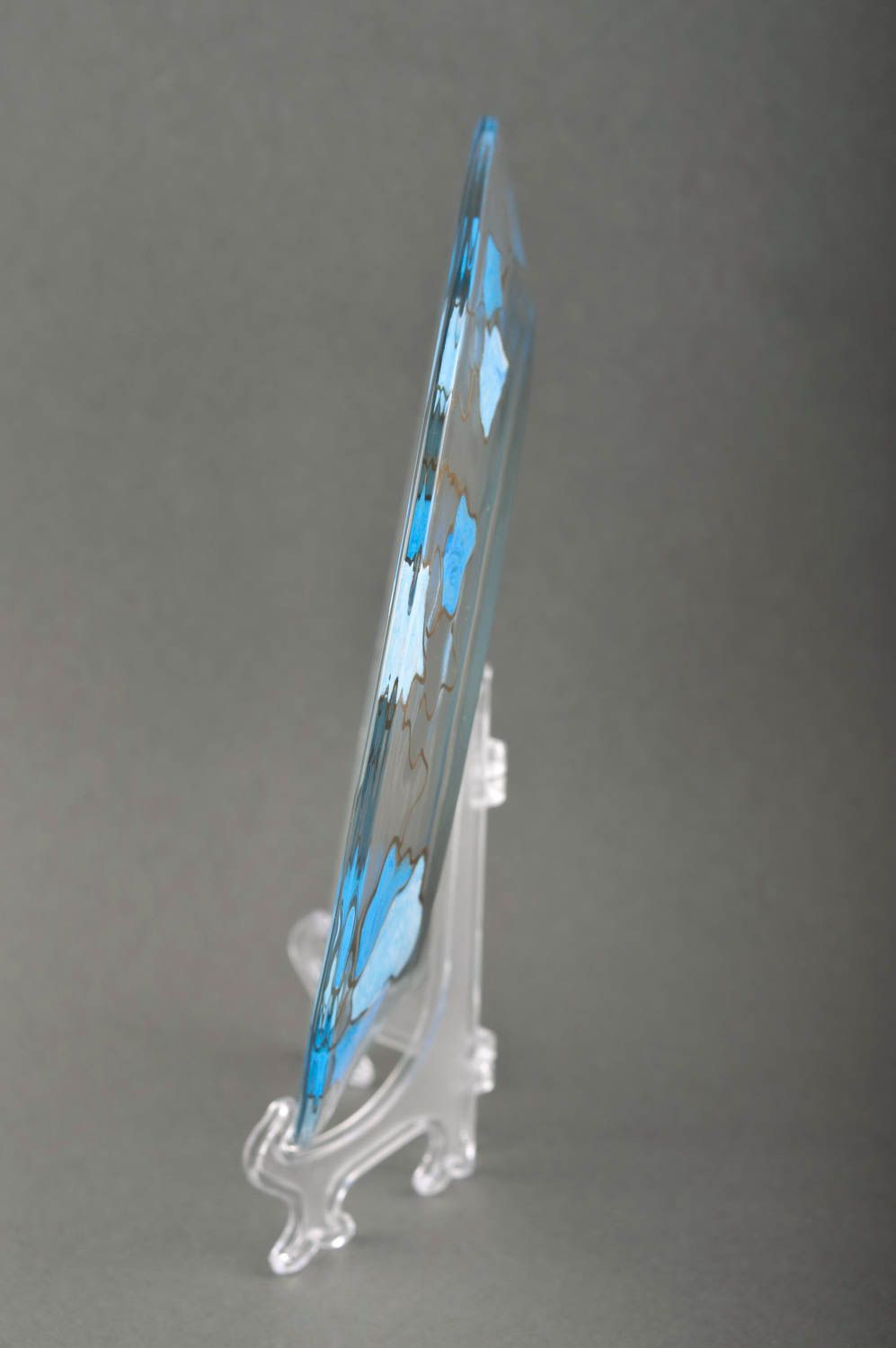 Beautiful handmade glass plate glass art unusual glass ware kitchen supplies photo 3