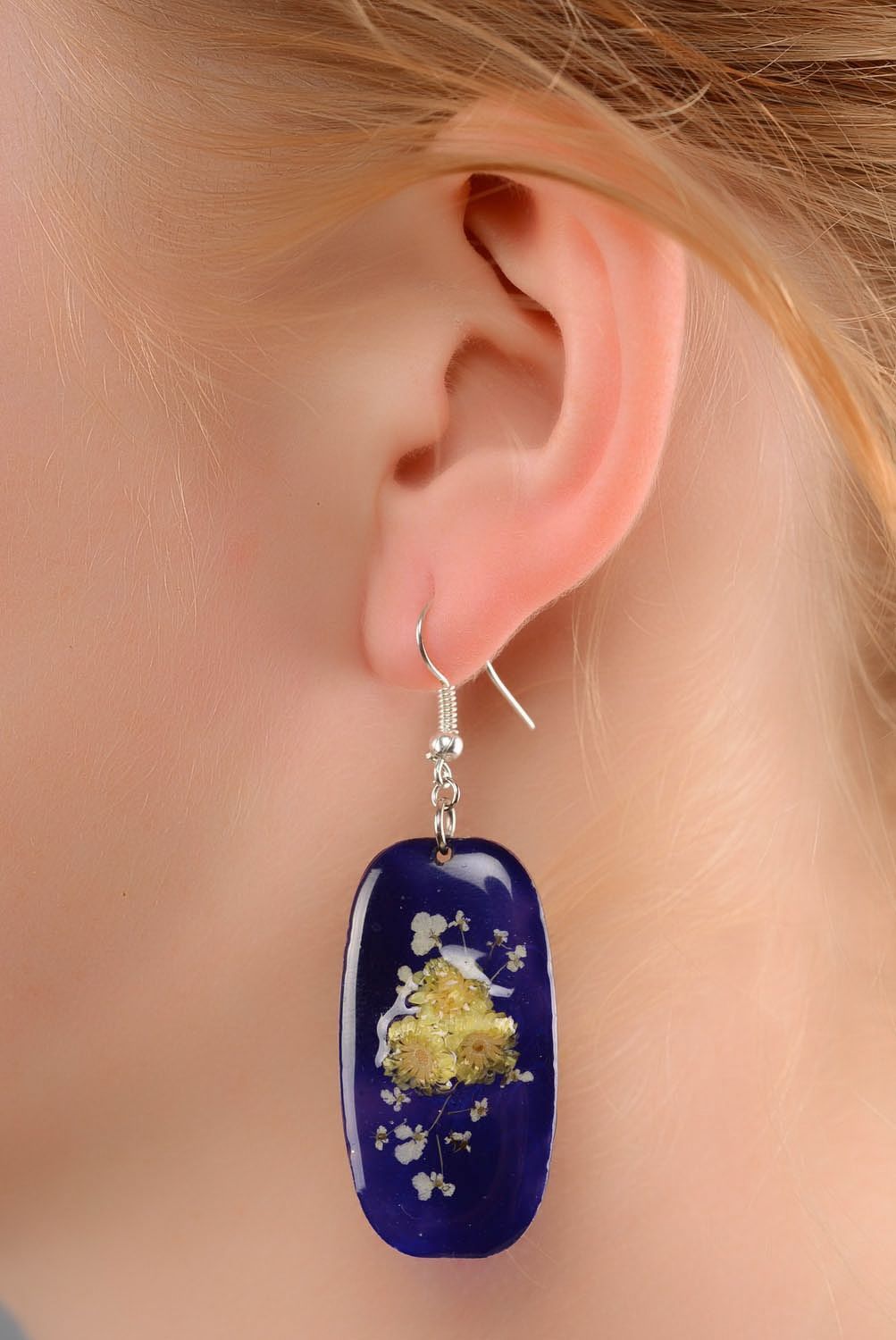 Earrings with epoxy resin photo 3