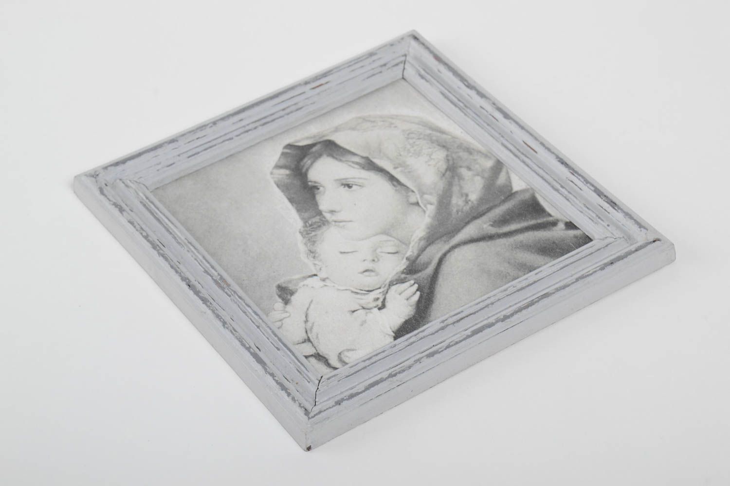 Cuadro en decoupage artesanal elemento decorativo regalo original Madre y bebé foto 2