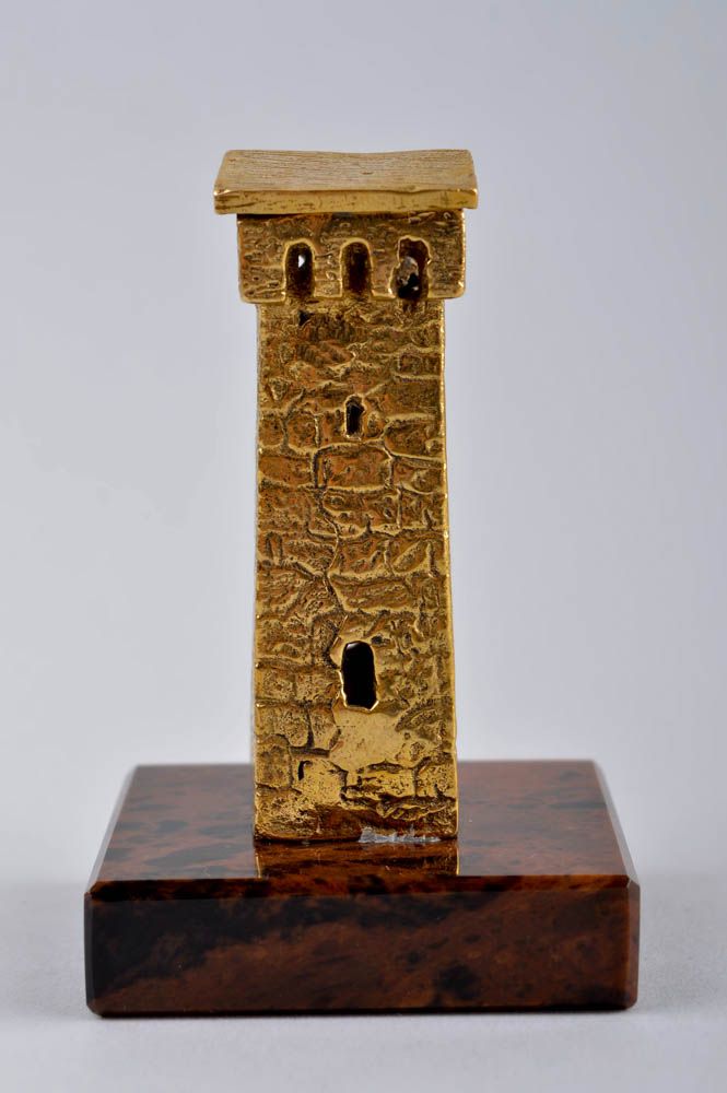 Декор для дома ручной работы фигурка из металла статуэтка из латуни Башня фото 3