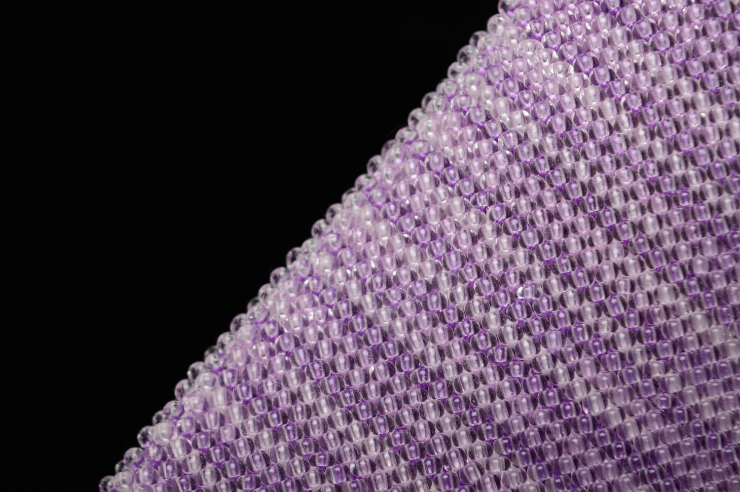 Breites Armband aus Rocailles Lavendel foto 2