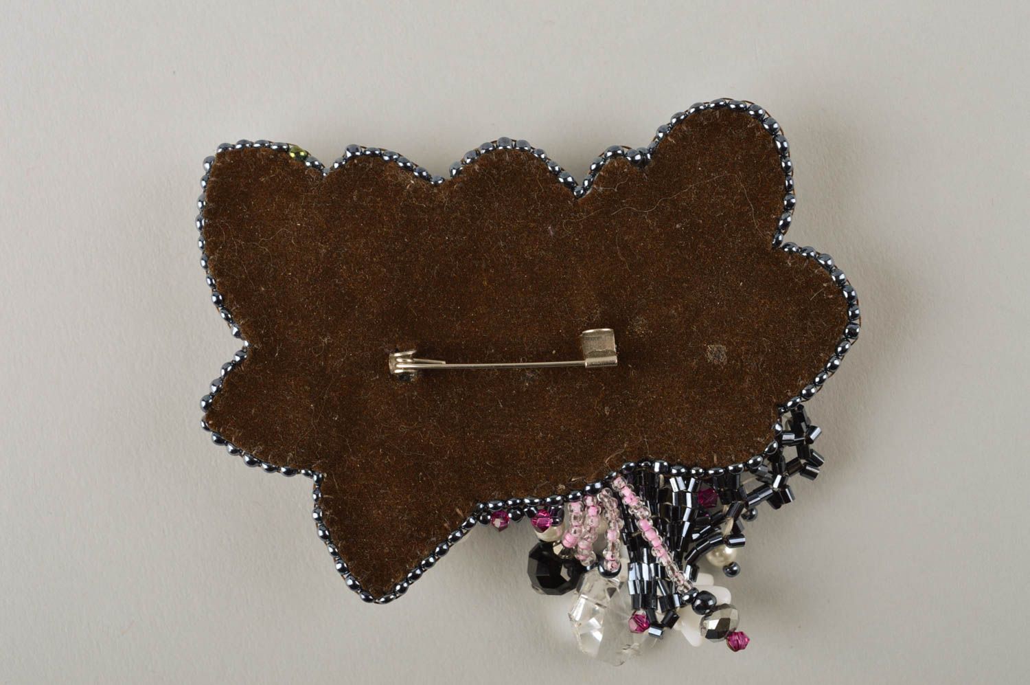 Womens handmade beaded brooch unusual brooch jewelry fashion accessories photo 5