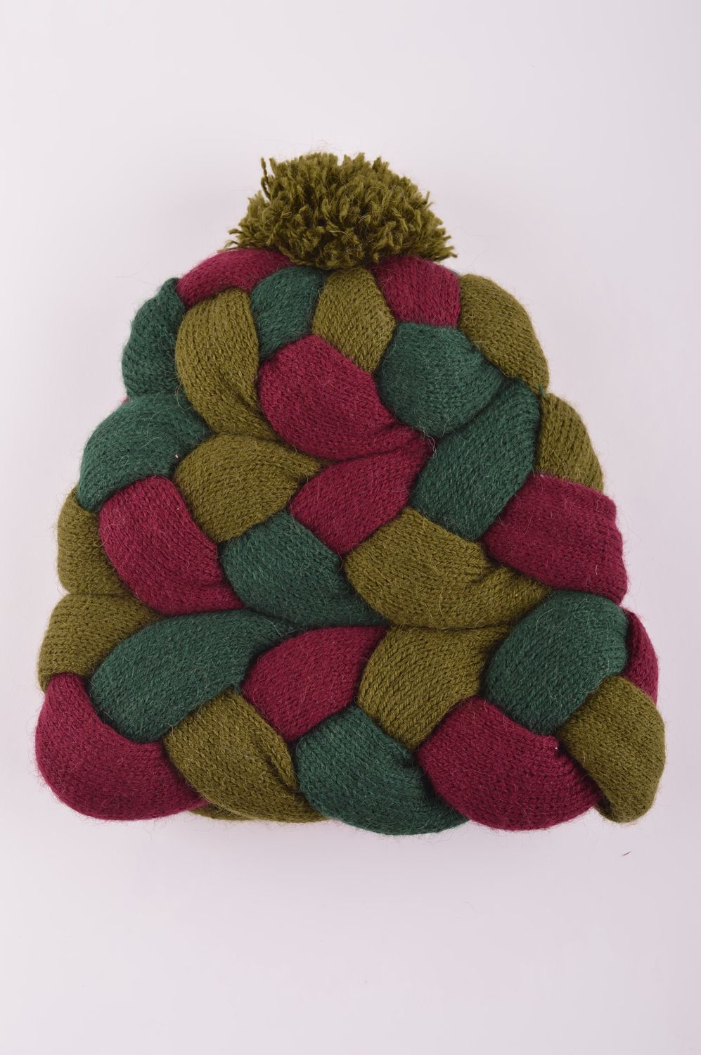 Головной убор ручной работы зимняя женская шапка вязаный шарф комплект фото 4