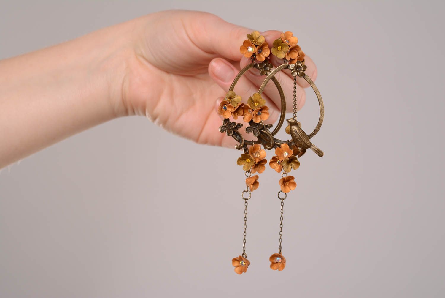 Handmade cuff earrings Autumn Song photo 4