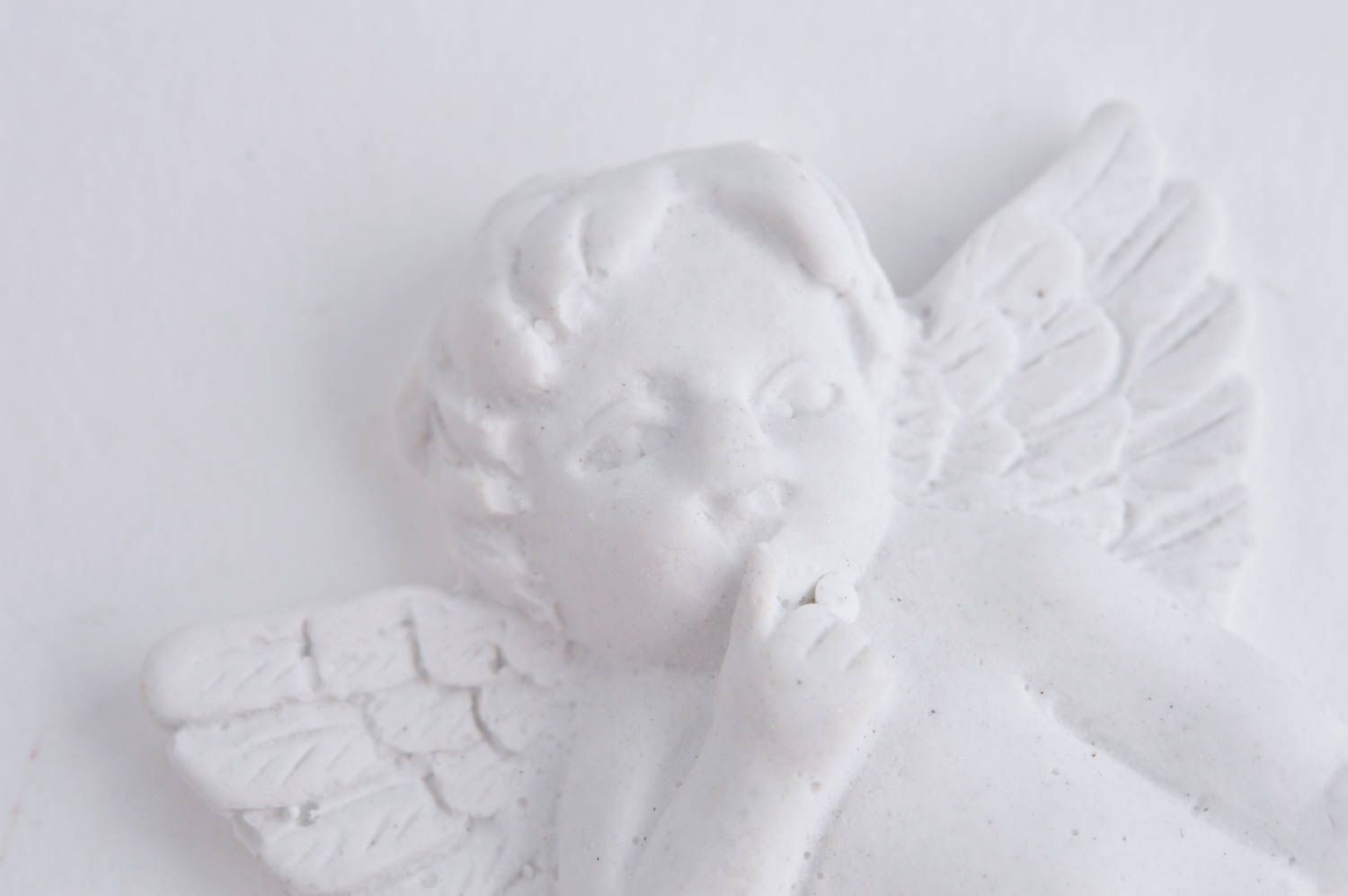 Handmade gypsum white angel unusual blank for creativity designer statuette photo 5