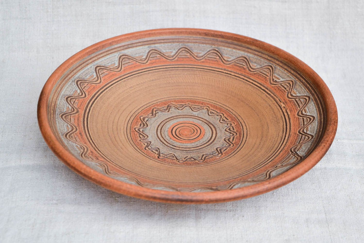 Handmade ceramic plate clay tableware eco friendly tableware kitchen pottery photo 4