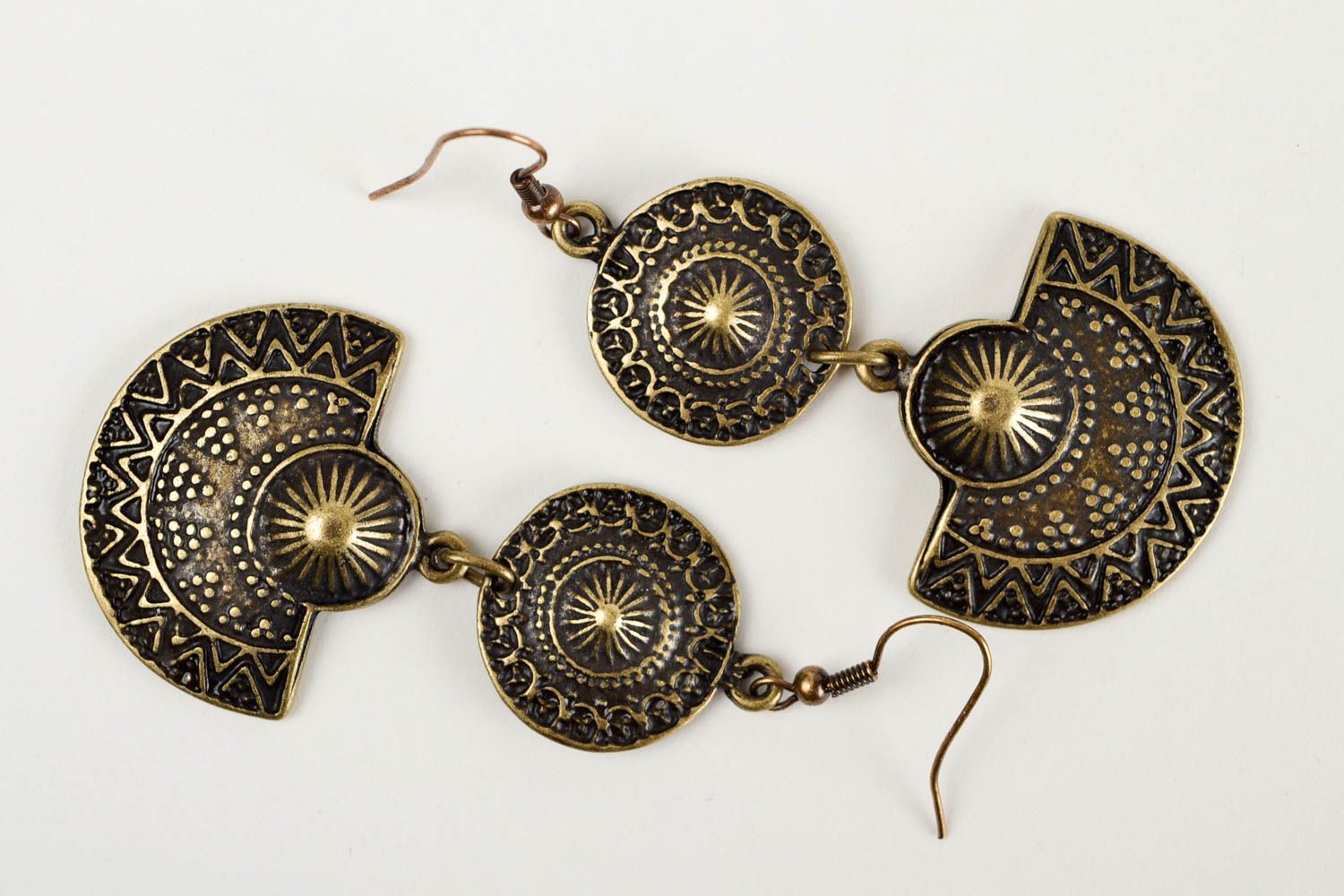Long metal earrings pendants woman gift idea fashion designer accessories  photo 3