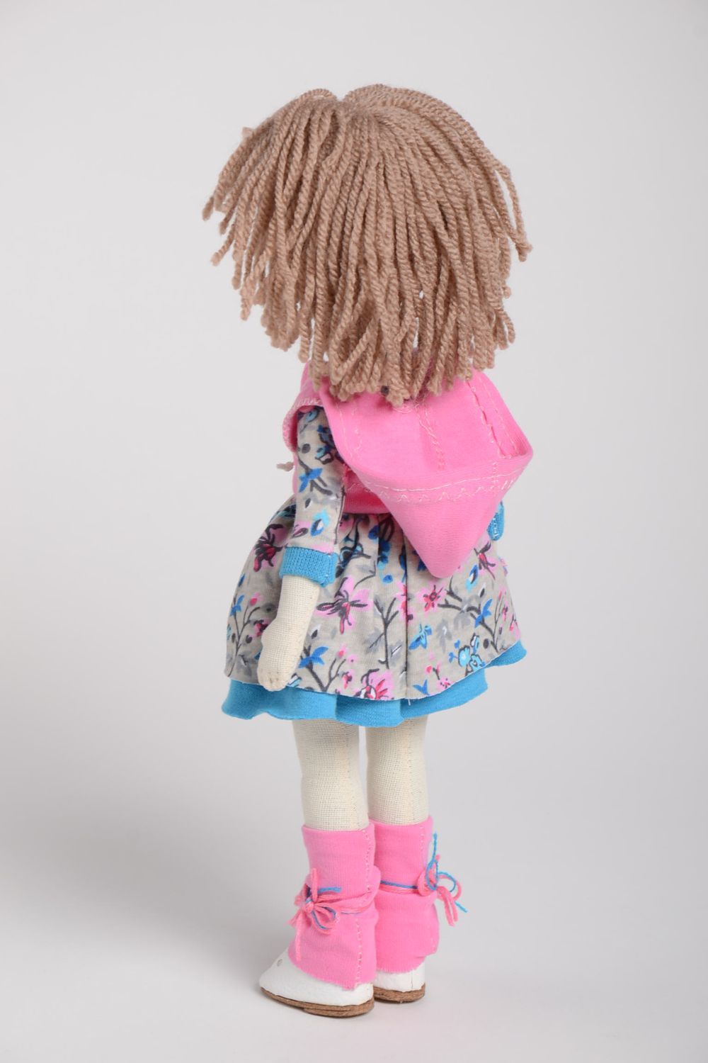 Handmade Designer Puppe Stoff Spielzeug süße schöne Puppe im bunten Kleid foto 4