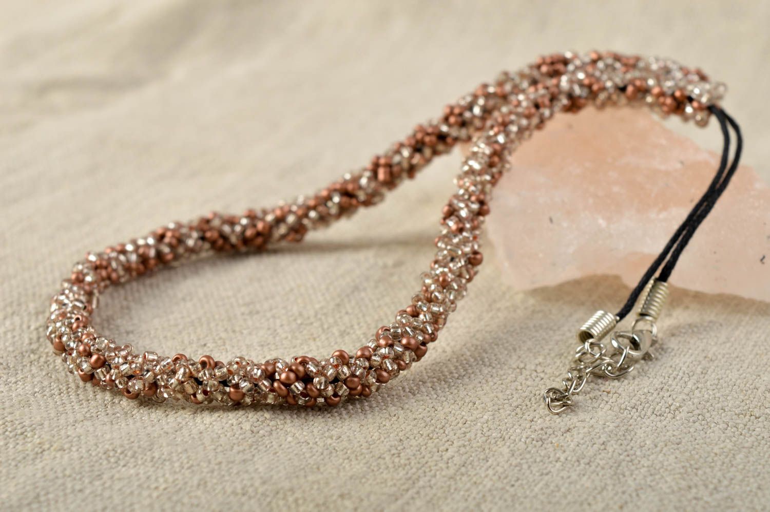 Schmuck Kette handgemachte Collier Halskette glänzender Glasperlen Schmuck foto 1