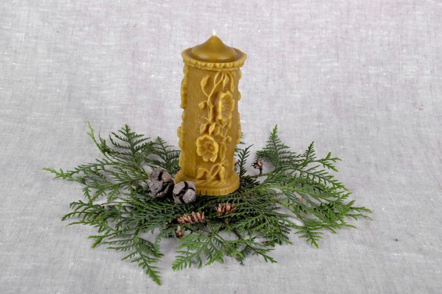 Candela decorativa fatta a mano candela albero elemento decorativo di cera
 foto 1