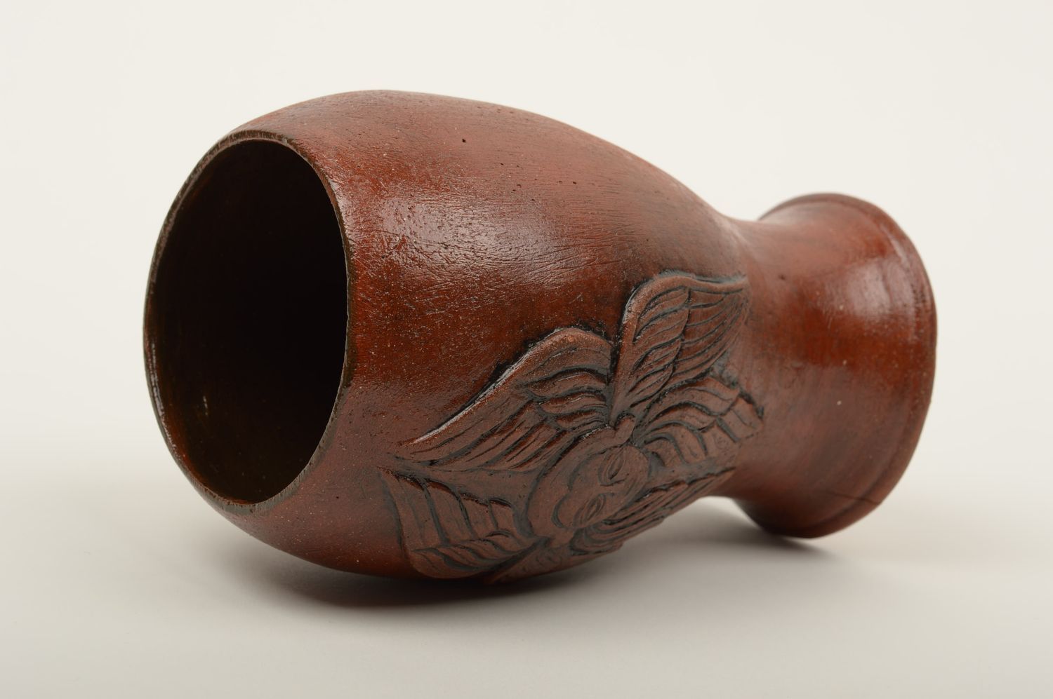 Copa para vino hecha a mano de arcilla vajilla de cerámica regalo original foto 1
