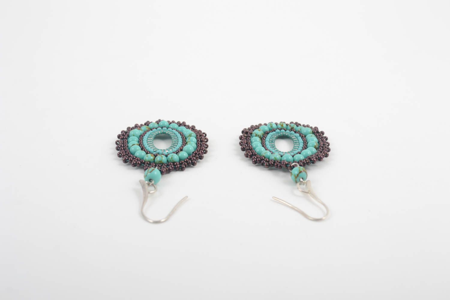 Handmade stylish cute earrings beaded jewelry for gift earrings in vintage style photo 3