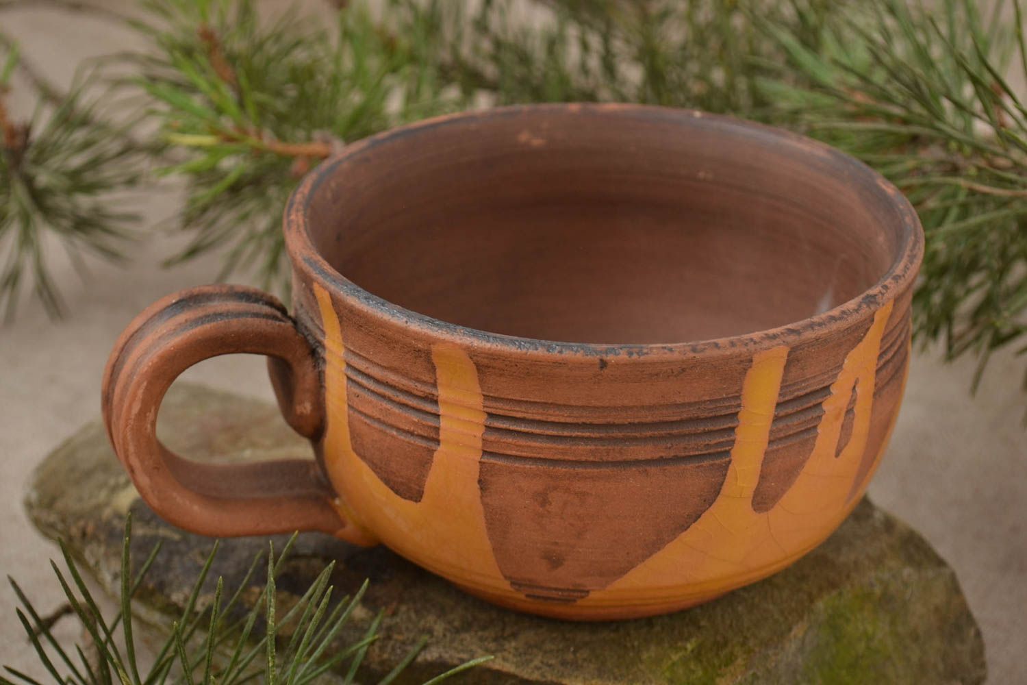 Tee Tasse Handarbeit Keramik Geschirr Küchen Zubehör originelles Geschenk grell foto 1